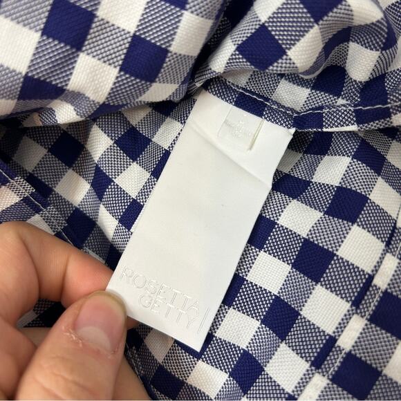 ROSETTA GETTY Gingham Blouse Womens Size 2 Picnic French Girl Cottage Retro Chic - Picture 9 of 12
